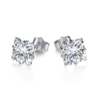 Stylish Shiny Square Center Stone Stud Earrings