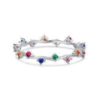 Radiant Colorful Round Cut Daily Ring